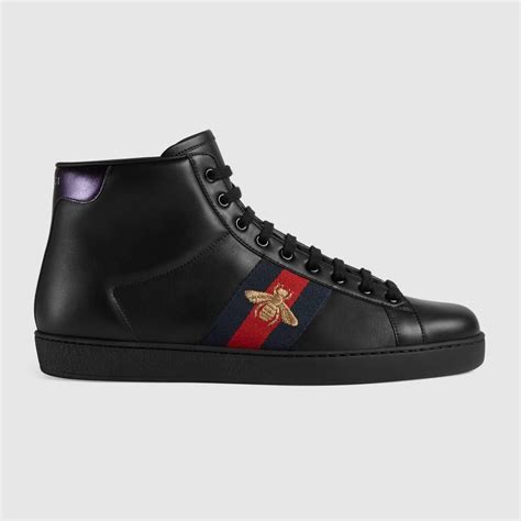 men's ace leather sneaker gucci|Gucci ace high top sneakers.